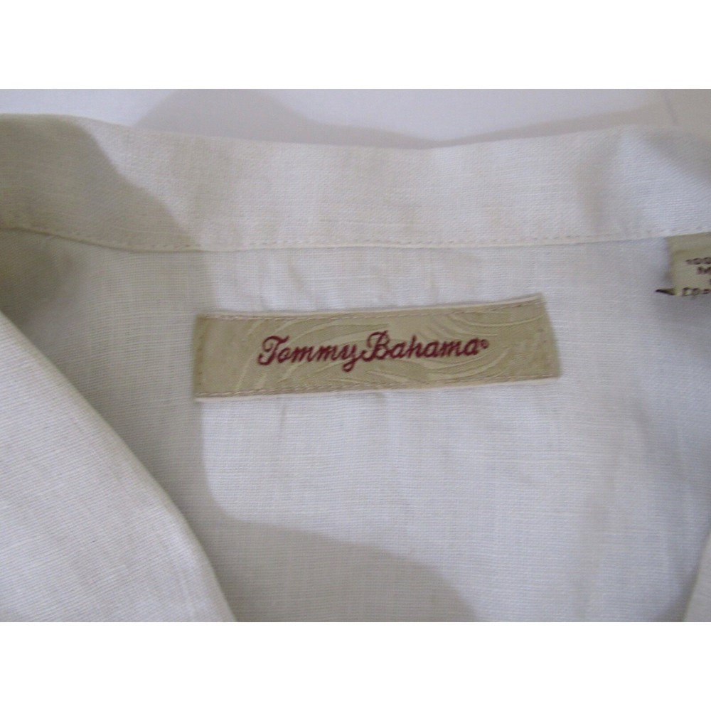 Tommy Bahama Special Reserve 100% Linen Shirt Embroidered Back Palm Cruise Sz L - Picture 13 of 16